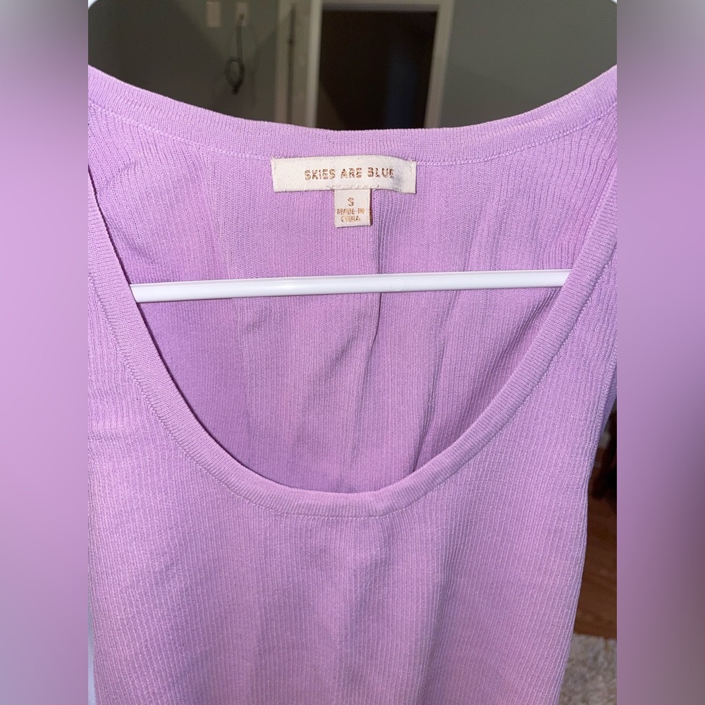 Lavender Ribbed Knit Tank - Picture 3 of 4